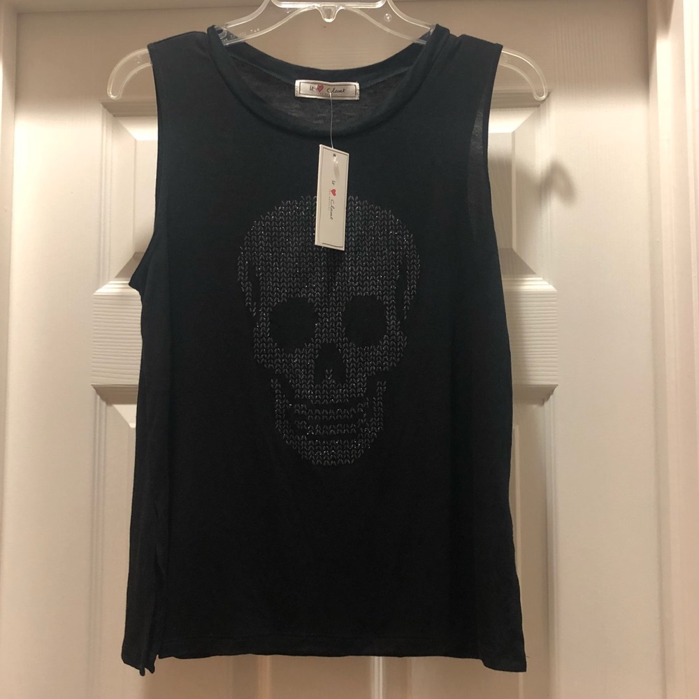 LA Boutique | Shimmery Skull Muscle Tank